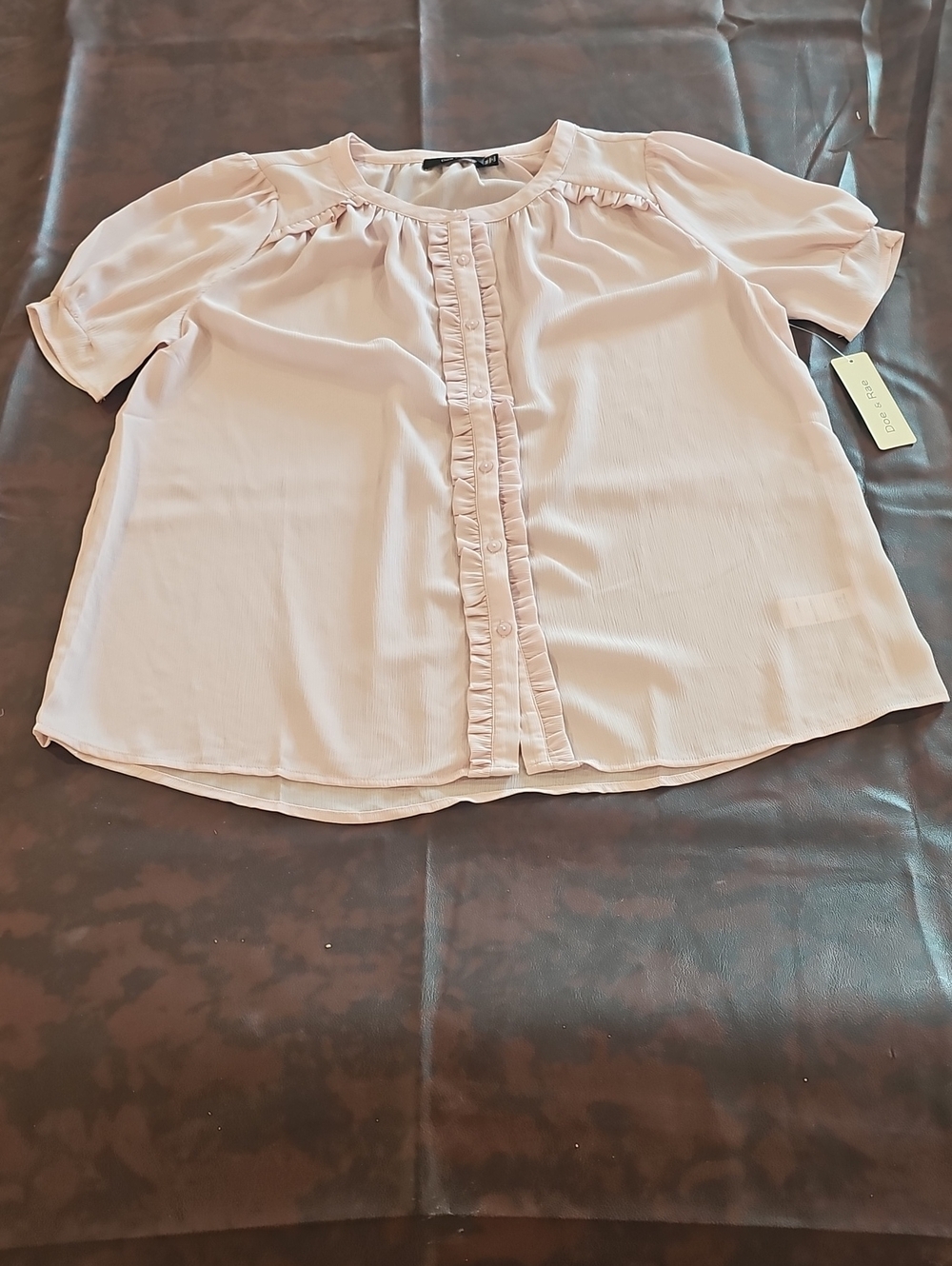 V Pink Doe & Rae Button Up Blouse Size M - Picture 2 of 7